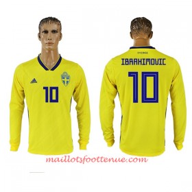 Maillot/Tenue Suède Ibrahimovic 10 Domicile Coupe du monde 2018 Manche Longue